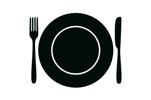 KramerStickers - Woonstickers - Krijtbordsticker bord met mes en vork